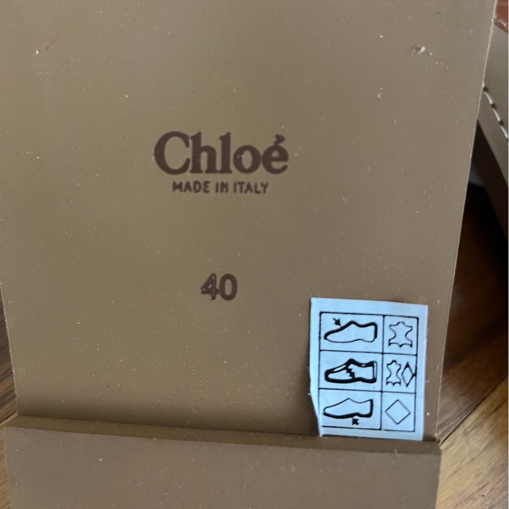 Chloe Woody Logo Leather Strap Slides Sandals size 40, NEW - Picture 7 of 14